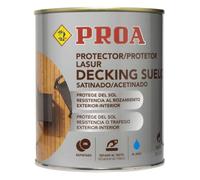 Lasur protector Decking suelo para madera al agua. 750 ML. Pino. Exterior. Cuida y protege la madera de suelos con acabado natural. Satinado. Proa.