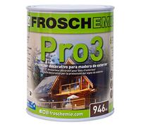 Lasur Protector Madera Interior y Exterior 946 mL - Doble Protección UV e Impermeable | Secado Rápido 2h | Acabado Poro Abierto Alta Penetración | Color Castaño 113 | Froschemie Pro3