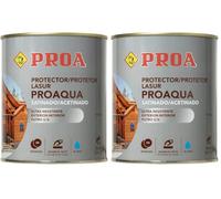 Lasur protector para madera al agua exterior. Caoba. 750 ML. Cuida y protege la madera con acabado natural. Proa. (Paquete de 2)