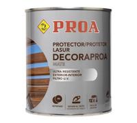 Lasur protector para madera exterior. Castaño. 4 L. Cuida y protege la madera con acabado natural. Mate. Proa.