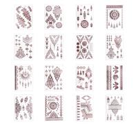 lasuroa 16 Hojas de Tatuajes Temporales de Henna para Adultos, Diseño Mandala Encaje Floral Arte Corporal Tatuajes Grandes Brazos y Manos Ideales para Eventos Verano Bodas y Fiestas