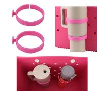 lasuroa 2uds Portavasos para Bolsa Bogg Compatible con Stanley de 30oz 40oz Botellas de Agua, Cup Holder Inserto Plástico para Bogg Bolsa y Simply Southern Beach Totes Accesorios (Rosa)