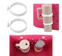 lasuroa 2uds Portavasos para Bolsa Bogg Compatible con Stanley de 30oz 40oz Botellas de Agua, Cup Holder Inserto Plástico para Bogg Bolsa y Simply Southern Beach Totes Accesorios (Blanco)