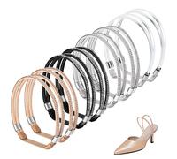 lasuroa 4 Pares de Correas Zapatos Tacones, 4 Estilos de Cordones para Zapatos con Diamantes de Imitación para Tacones Correas para Zapatos Desmontables y Antisueltas para Sandalias de Tacones Altos