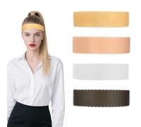 lasuroa 4uds Cinturón Fijación de Peluca Silicona, Juego de Diademas Elásticas Antideslizantes con Agarre Firme para Pelucas Sin Costuras para Hombres y Mujeres (4 Colores)