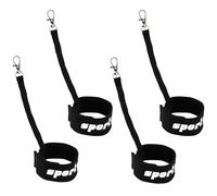 lasuroa 4uds Correas Negras para Guantes de Esquí, Correas Elásticas Ajustables Muñecas con Gancho de Metal Accesorios Esquí para Colgar Guantes