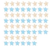 lasuroa 60uds Mini Estrellas Mar Resina, Minúsculas Adornos Miniaturas Estrella Mar Pequeñas Decoración Temática Océano-Playa para Manualidades DIY Charm Verano Fiesta Marina Boda Hogar (Azul, Blanco)
