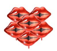 lasuroa 6uds Grandes Globos Labios Rojos, 70cm Enormes Globos Besos Metalizados para San Valentín Fiesta Maquillaje Galentines Boda Decoraciones Aniversario