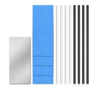 lasuroa 8uds Kit Mantenimiento Snowboard, 6mm Reparación de Esqui con 4 Papeles de Lija de Estructura 1 Raspador Kit Reparación Esquí Ptex para Proteger Esquís y Tablas de Snowboard(Blanco y Negro)