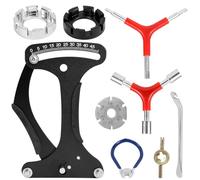 lasuroa 9uds Juego de Llaves Radios Bicicleta, Llave Torque Radios & Medidor Tensión con Palancas Neumáticos Universal Kit de Corrección Rin Herramientas Reparación para Ajuste Rueda Mantenimiento