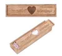 lasuroa Caja de Anuncio de Embarazo, Madera Caja Anuncio Embarazo Sorpresa Colección de Recuerdos de Revelación de Bebé Caja Sorpresa Embarazo para Marido Padre Abuelos (Marrón)