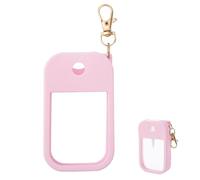lasuroa Estuche para Espray Desinfectante Manos, Funda de Silicona Compatible el Desinfectante con con Llavero para Espray Adecuado 30 ml Accesorio Viaje Portátil (Rosa)