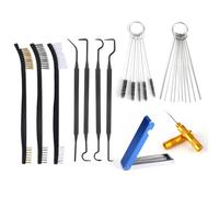 lasuroa Kit de Limpieza Carburador, Incluye 23 Agujas 5 Cepillos de Nailon 1 Raspador 4 Ganchos Limpieza y 3 Cepillos Doble Cabezal para Mantenimiento Motocicletas ATV Motosierras y Soldadoras