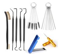 lasuroa Kit de Limpieza de Carburador, Incluye 1 Cepillo Doble Cabezal 5 Cepillos Nailon 1 Raspador 23 Agujas y 4 Ganchos Limpieza Ideal para ATV Motocicletas Motosierras y Soldadoras