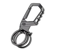 lasuroa Llavero Resistente, Versátil Mosquetón con Abridor de Botellas y 3 Aros Elegante Llavero de Metal Aleación Zinc para Coche y Casa Ideal para Hombres Mujeres (Negro Pistola)