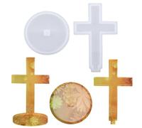 lasuroa Moldes Resina Silicona con Forma de Cruz, Molde de Silicona con Forma Cruz Elegante Molde Pequeño para Guardar Frascos para Hacer Regalos Bendecidos Decoración Halloween Velas y Jabón
