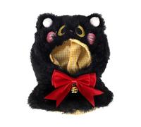lasuroa Ropa para Muñecas, 15x13cm Peluche para Lazo Rojo Campana Orejas de Gato Bonito Chal de Halloween Aspecto Elegante Accesorios Disfraz Extraíbles (Negro)