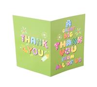 lasuroa Tarjeta Thank You Grande, Tarjeta Agradecimiento Gigante 40x27cm con Sobre Artículos Felicitación para la Escuela y la Oficina Regalo para Profesores Compañeros Trabajo y Jefes (Verde)