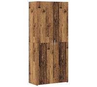 LASWWQMRF Juego de 2 armarios de madera envejecida (80 x 42 x 185 cm) | Espacio de almacenamiento versátil para el comedor: coloca utensilios de cocina y suministros de oficina en un robusto