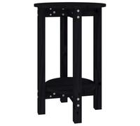 LASWWQMRF Mesa auxiliar de madera maciza de pino, 40 x 60 cm, color negro | Mesa auxiliar compacta de madera maciza negra con estante para sala de estar y dormitorio, ideal como mesa de sofá fija.