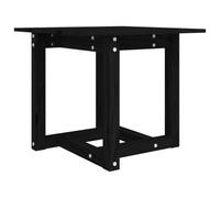LASWWQMRF Mesa auxiliar de madera maciza de pino (50 x 50 x 45 cm), color | Mesa auxiliar cuadrada compacta de madera negra para salón y salón, con estante de madera de coníferas estable.