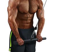 LAT Barra de Tracción Accesorio para Máquina de Cable Fitness Barra Recta con Mango de Goma para Gimnasio en Casa Musculación Entrenamiento de Fuerza (40CM)