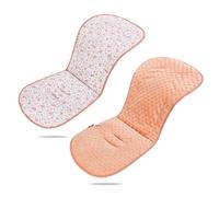 LAT Colchoneta Silla Paseo, Almohadilla Reversible para Cochecitos, Cojín Doble Cara para Silla de Auto y Carrito, Suave y Transpirable, Funda Universal para Bebés y Niños Pequeños (Estampado Floral)