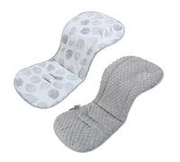LAT Colchoneta Silla Paseo, Almohadilla Reversible para Cochecitos, Cojín Doble Cara para Silla de Auto y Carrito, Suave y Transpirable, Funda Universal para Bebés y Niños Pequeños (Hoja Gris)
