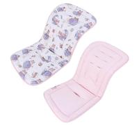 LAT Colchoneta Silla Paseo, Almohadilla Reversible para Cochecitos, Suave y Transpirable Algodón Funda Carrito Bebe Universal, Cojín Doble Cara para Silla de Auto y Carrito (Planeta Zorro)