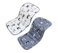 LAT Colchoneta Silla Paseo, Almohadilla Reversible para Cochecitos, Suave y Transpirable Algodón Funda Carrito Bebe Universal, Cojín Doble Cara para Silla de Auto y Carrito (Animal's Music Festival)