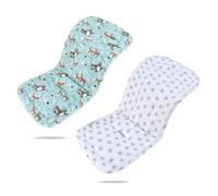 LAT Colchoneta Silla Paseo, Almohadilla Reversible para Cochecitos, Suave y Transpirable Algodón Funda Carrito Bebe Universal, Cojín Doble Cara para Silla de Auto y Carrito (Armonía Animales)