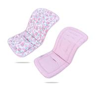 LAT Colchoneta Silla Paseo, Almohadilla Reversible para Cochecitos, Suave y Transpirable Algodón Funda Carrito Bebe Universal, Cojín Doble Cara para Silla de Auto y Carrito (Rosa Roja)