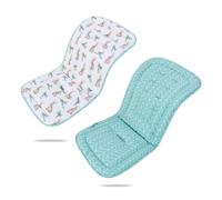 LAT Colchoneta Silla Paseo, Almohadilla Reversible para Cochecitos, Suave y Transpirable Algodón Funda Carrito Bebe Universal, Cojín Doble Cara para Silla de Auto y Carrito (Conejo Pajarita)