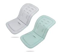 LAT Colchoneta Silla Paseo, Almohadilla Reversible para Cochecitos, Suave y Transpirable Algodón Funda Carrito Bebe Universal, Cojín Doble Cara para Silla de Auto y Carrito (Gris+Verde)