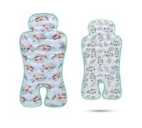LAT Colchoneta Verano Silla Paseo, Reversible Funda Carro Bebe Universal con Almohadilla Refrigerante de Gel, Cojín Reductor Silla Paseo para Cochecito y Asiento (Perezoso+Hoja)