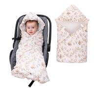 LAT Manta Envolvente Bebe Invierno, 90x90cm Universal Manta Porteo Saco para Silla de Coche, Algodón Saco Capazo Bebe Invierno para Cochecitos Sillas de Paseo Asiento de Coche (Jardín de Conejos)