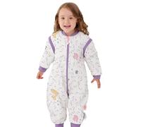 LAT Saco de Dormir para Bebé con Pies Mangas Extraíbles, 2.5 TOG Algodón Saco de Dormir de Invierno para Bebé Pijiama de Verano para Bebé (M, Ardilla y Ciervo)