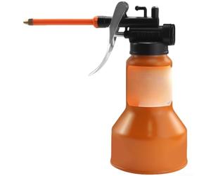 Lata de aceite manual 350ML Herramienta de lubricación de boquilla larga de acero de alto carbono para áreas difíciles de alcanzar Mantenimiento Naranja (ROC-2350)