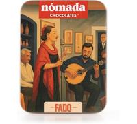 Lata de chocolate Fado Nómada - 50 g - Chocolates con leche gourmet de Portugal - Lata artística coleccionable inspirada en la tradición portuguesa