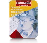 Lata de Chocolate "Fernando Pessoa" Nómada - 50 g - Chocolate de Leche Gourmet Inspirado en la Cultura Portuguesa - Producto de Portugal con Diseño Artístico Coleccionable