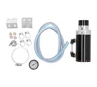 Lata de depósito de respiradero universal para tanque de captura de aceite de motor con manómetro de 0 14 PSI para mejorar el rendimiento del motor Construcción de aleación de (Negra)