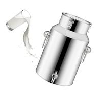 Lata de leche de acero inoxidable con grifo y tapa de mar, jarra de leche hermética de 5 L para transporte, contenedor de leche duradero para uso en granja y hogar, diseño a prueba de fugas