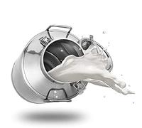 Lata de leche de acero inoxidable con tapa sellada, cubo de leche portátil de 5 litros y cubeta de vino, recipiente de leche plateado duradero para uso doméstico y agrícola