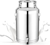 Lata de leche de acero inoxidable con tapa sellada, recipiente versátil para líquidos y sólidos, ideal para almacenamiento de vino, agua, aceite, té
