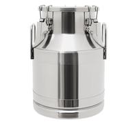 Lata de leche de acero inoxidable con tapa sellada y hebillas de bloqueo, barril de transporte de gran diámetro para almacenamiento de líquidos y granos, asas laterales y superiores incluidas