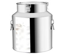 Lata De Leche De Acero Inoxidable Cubode Acero Inoxidable De 9 litros con Tapa Cubo De Vino con Asa De Transporte Y Hebilla Contenedor De Aceite para Almacenamiento Y Transporte De Líquidos