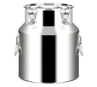 Lata de leche resistente de acero inoxidable 304 de 8 L, jarra de leche con tapa sellada y asa de transporte, perfecta para almacenamiento de líquidos, cubo de vino y uso agrícola