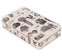 Lata de metal con tapa, caja de lata de arte nostálgico, caja para galletas, lata para guardar objetos pequeños, colección Herbarium (retro)