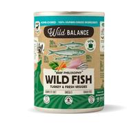 Lata de Pescado y Pavo con verduras cocinada al vapor para perros (400g)