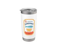Lata de sardina vintage arte náutico del océano Vaso térmico de acero inoxidable de doble pared